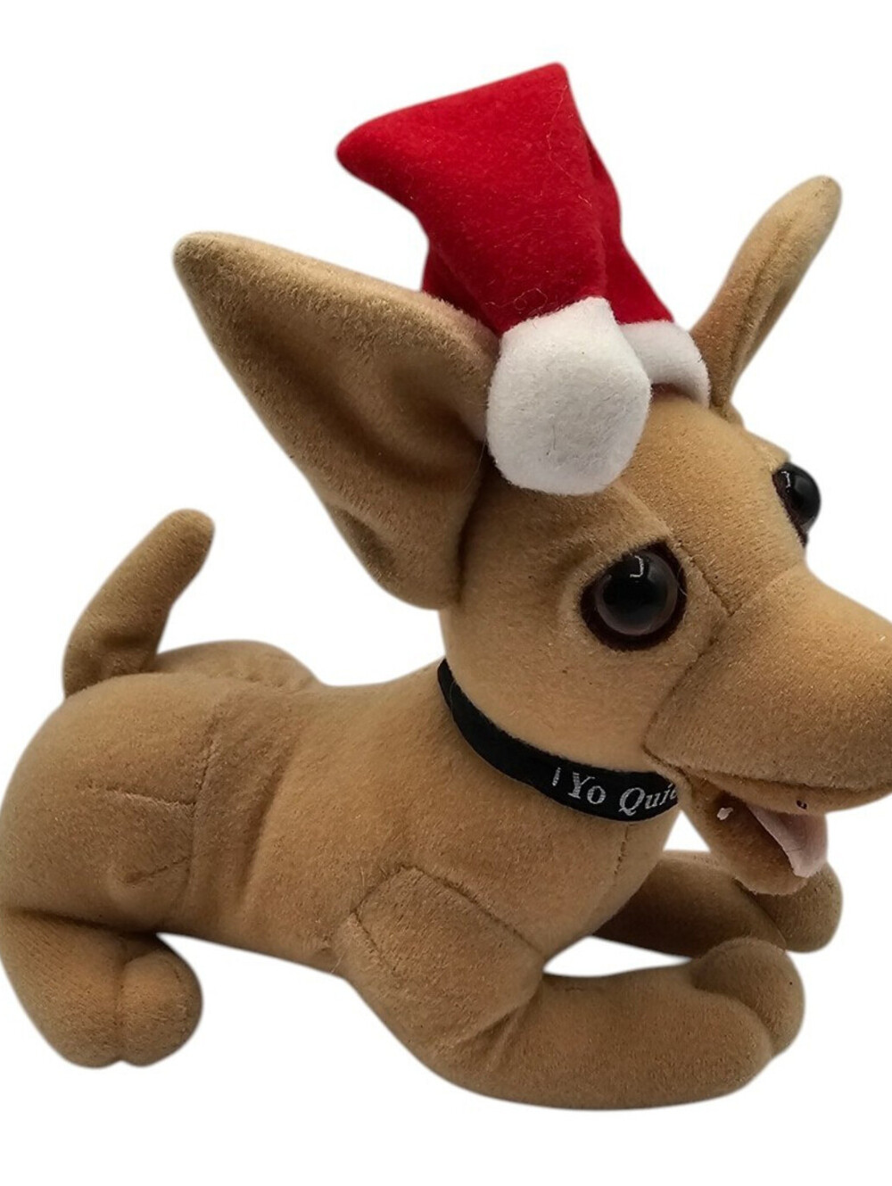 Vintage 1990s Taco Bell Chihuahua Yo Quiero plush stuffed animal Santa Hat